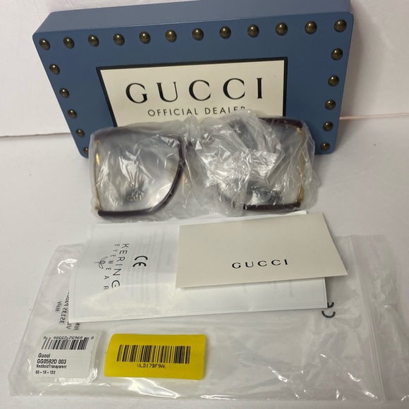 New- 🔥New GUCCI BUTTERFLY FASHION FRAMES GG0592S 003 RED/GOLD 60MM - Picture 6 of 16